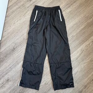 Nike Vintage Track Pants Black Nylon Windbreaker Mesh Lined Boys Large 12-14